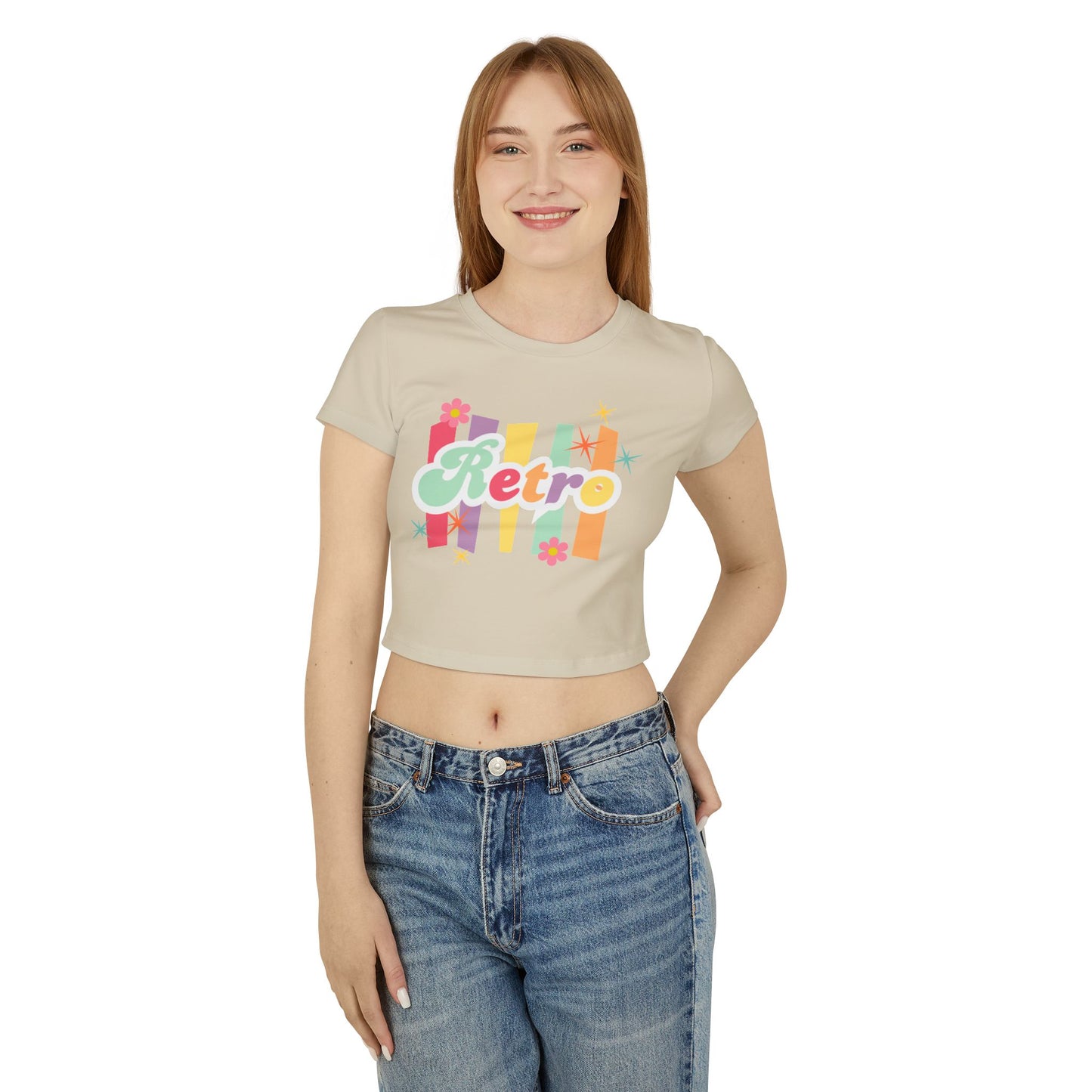 80's Inspired Retro Women's T-shirt Baby Tee Cropped Top