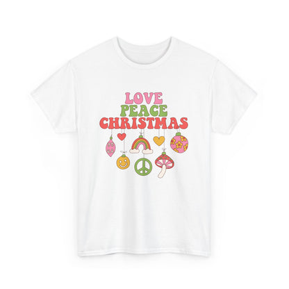 Christmas Graphic T-shirt  "Love Peace Christmas" Tee