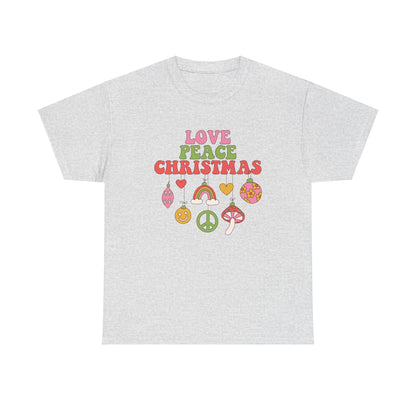 Christmas Graphic T-shirt  "Love Peace Christmas" Tee