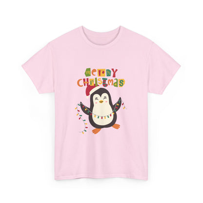 "Christmas T-Shirt with Penguin Graphio