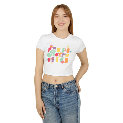 80's Inspired Retro Women's T-shirt Baby Tee Cropped Top