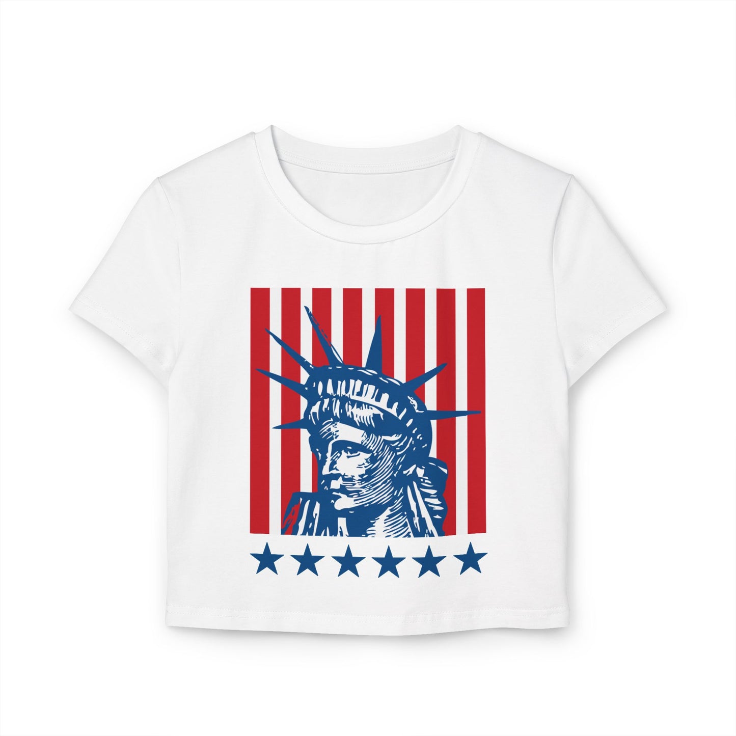 American Patriotic Statue of Liberty Baby Tee Cropped T-shirt