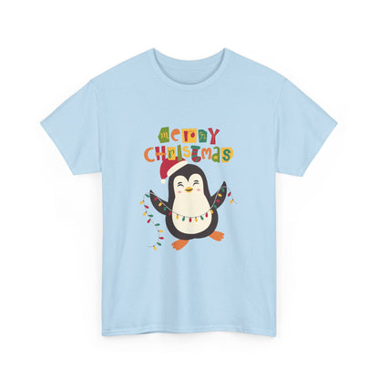 "Christmas T-Shirt with Penguin Graphio