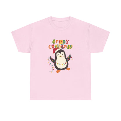 "Christmas T-Shirt with Penguin Graphio