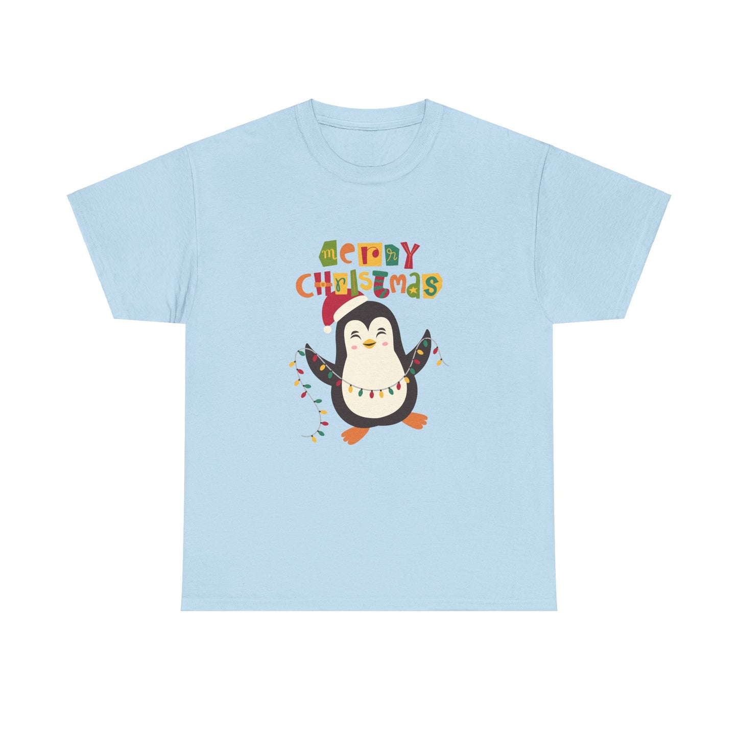 "Christmas T-Shirt with Penguin Graphio