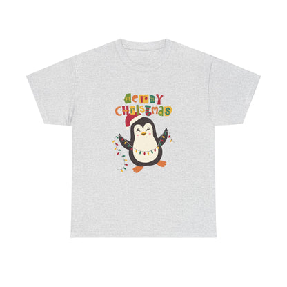 "Christmas T-Shirt with Penguin Graphio