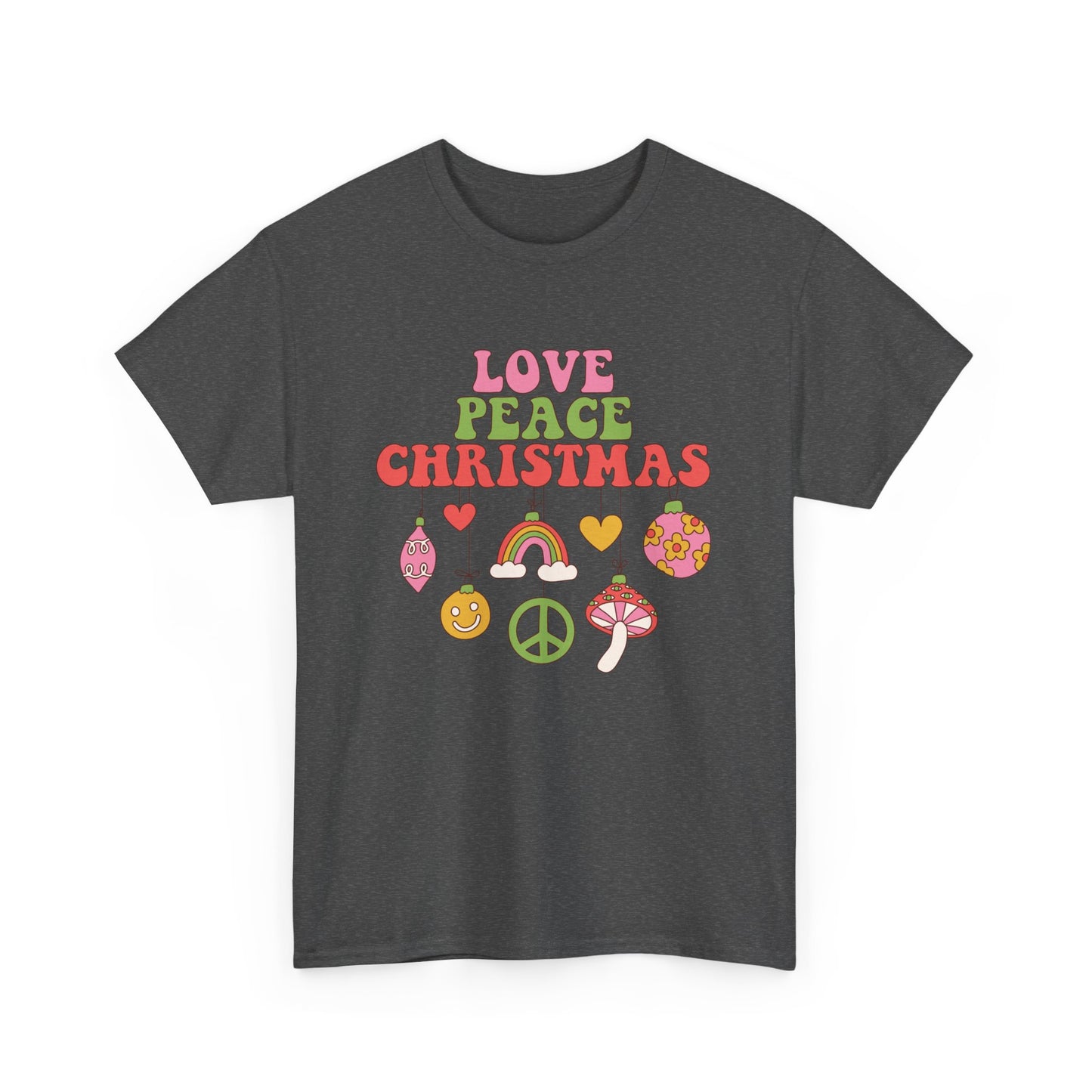 Christmas Graphic T-shirt  "Love Peace Christmas" Tee