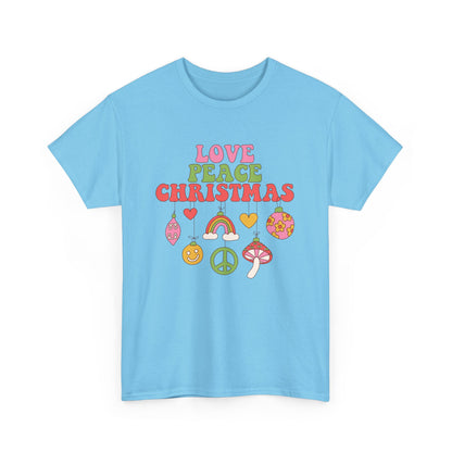 Christmas Graphic T-shirt  "Love Peace Christmas" Tee