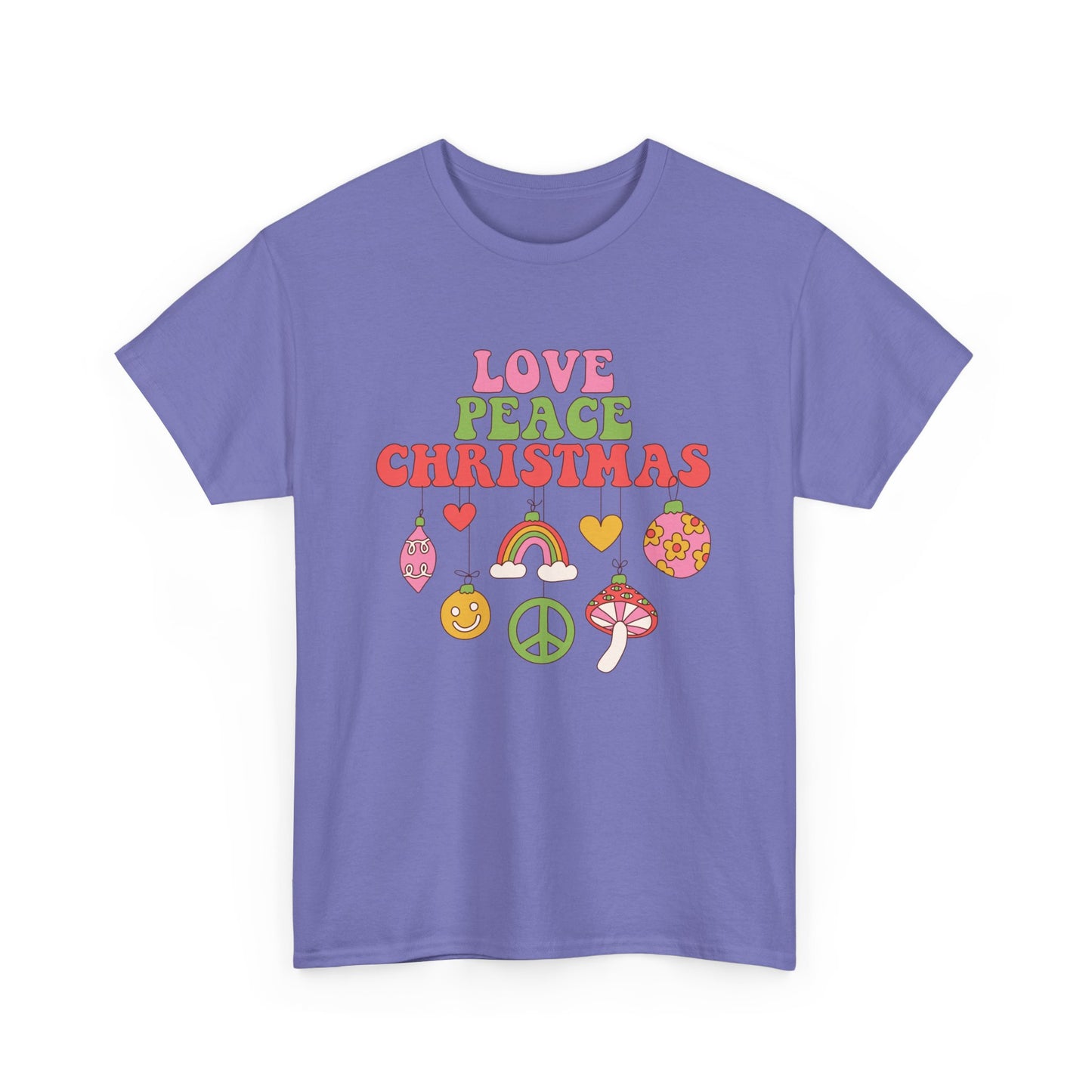 Christmas Graphic T-shirt  "Love Peace Christmas" Tee