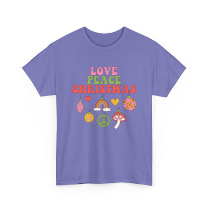 Christmas Graphic T-shirt  "Love Peace Christmas" Tee