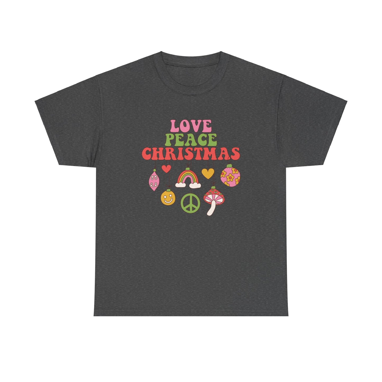 Christmas Graphic T-shirt  "Love Peace Christmas" Tee