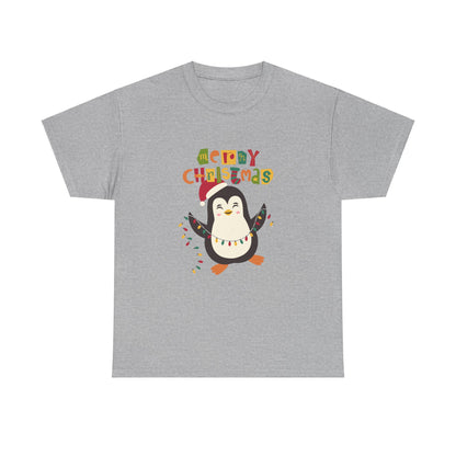 "Christmas T-Shirt with Penguin Graphio