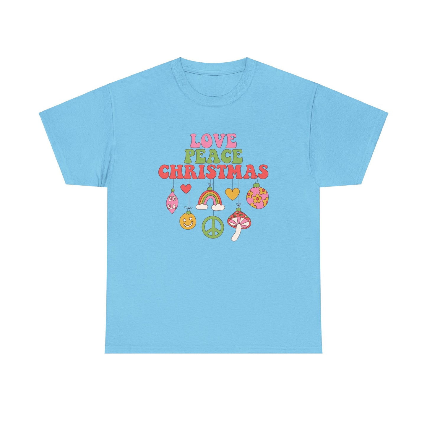 Christmas Graphic T-shirt  "Love Peace Christmas" Tee