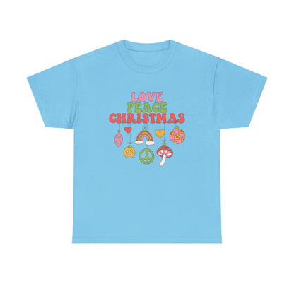 Christmas Graphic T-shirt  "Love Peace Christmas" Tee