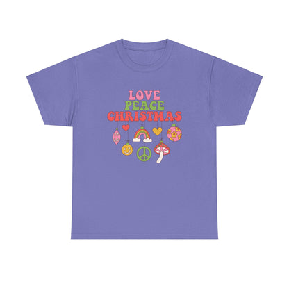 Christmas Graphic T-shirt  "Love Peace Christmas" Tee