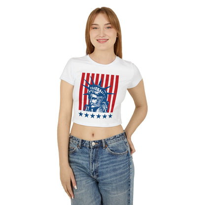 American Patriotic Statue of Liberty Baby Tee Cropped T-shirt