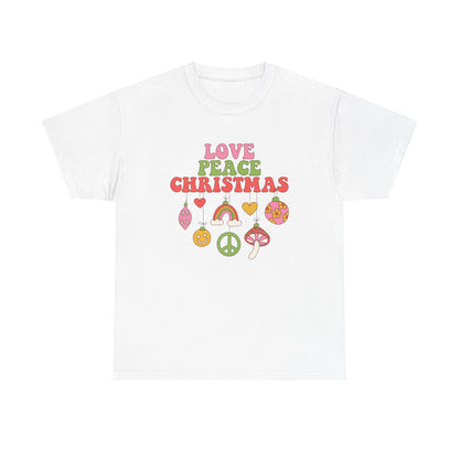 Christmas Graphic T-shirt  "Love Peace Christmas" Tee