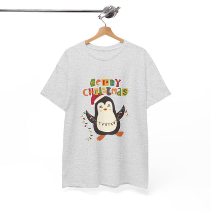 "Christmas T-Shirt with Penguin Graphio