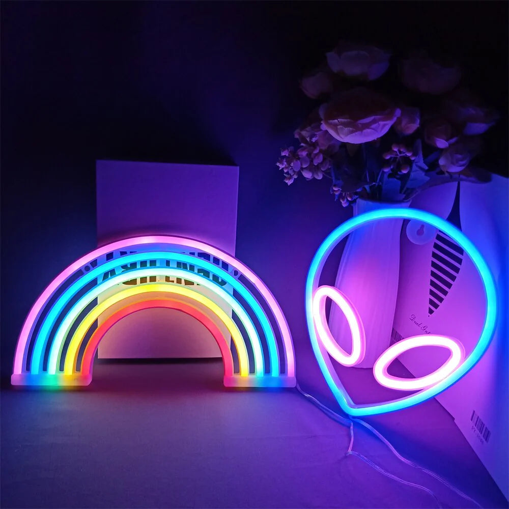 LED Neon Night Light Wall Hanging Neon Sign for Kids Room Home Bedroom Party Bar Wedding Decoration Christmas Gift Neon Lamp