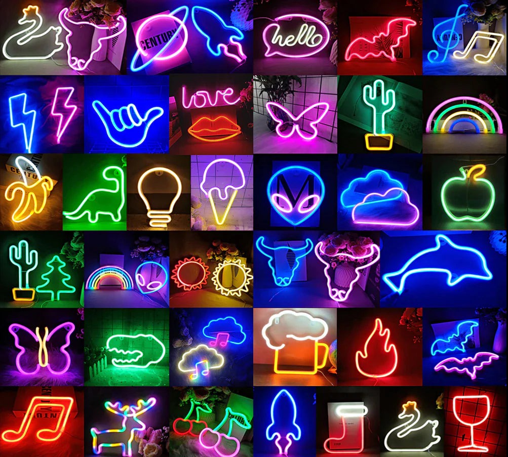 LED Neon Night Light Wall Hanging Neon Sign for Kids Room Home Bedroom Party Bar Wedding Decoration Christmas Gift Neon Lamp